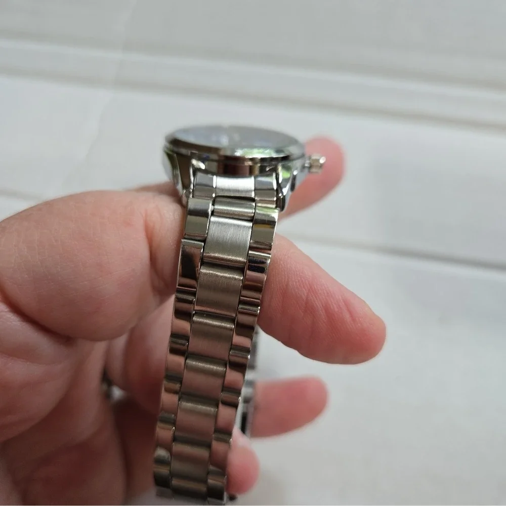Chenxi CX021L Women's Quartz Watch Light Blue Dial,SS Band,Rhinestone Markers.